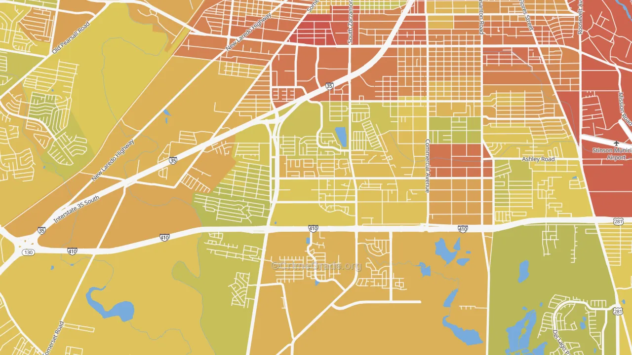 78224, TX Map of Vehicle Theft Rates