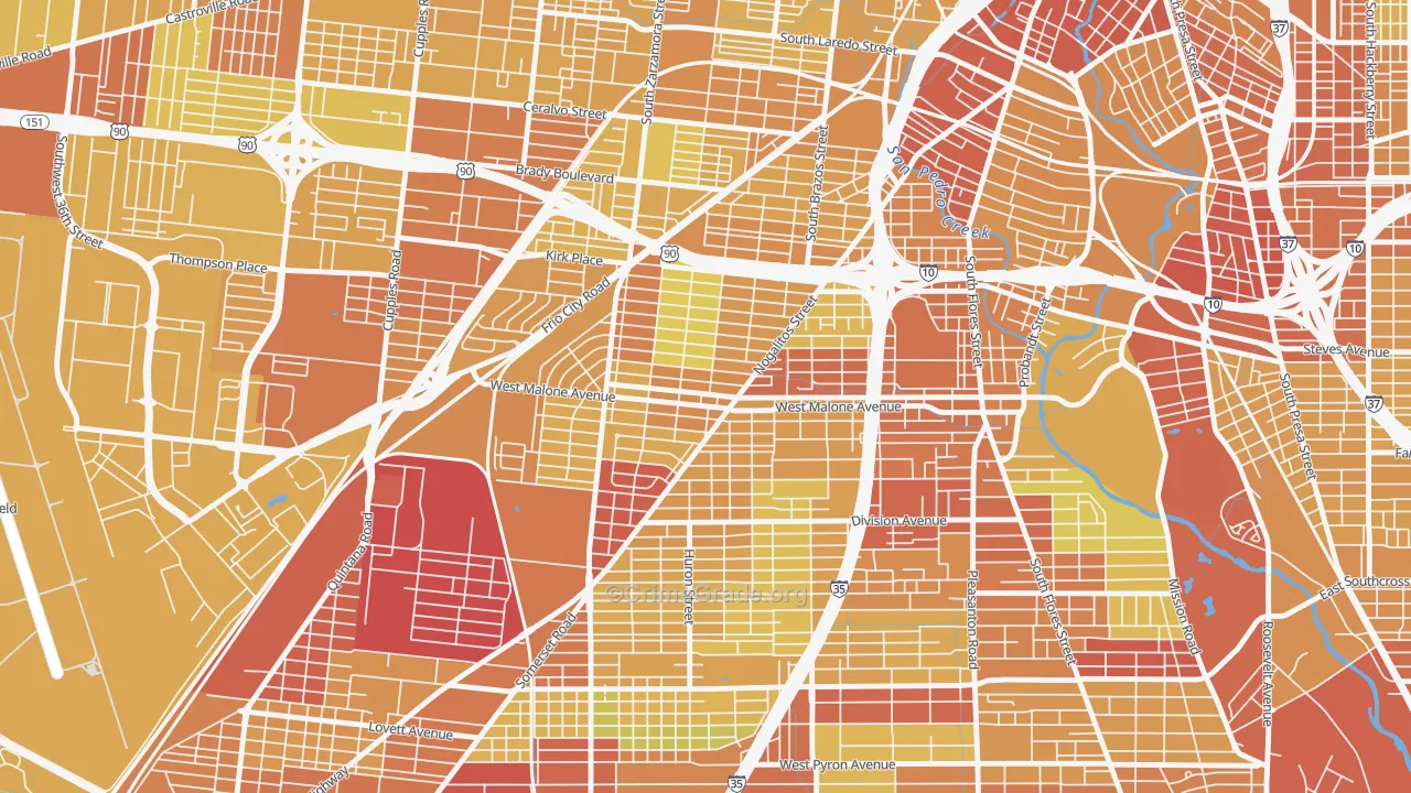 78225, TX Map of Vehicle Theft Rates