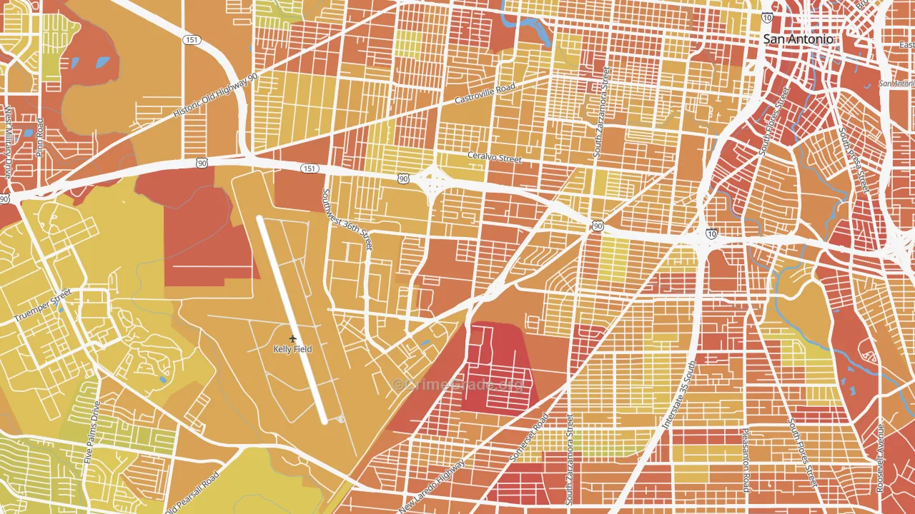 78226, TX Map of Vehicle Theft Rates