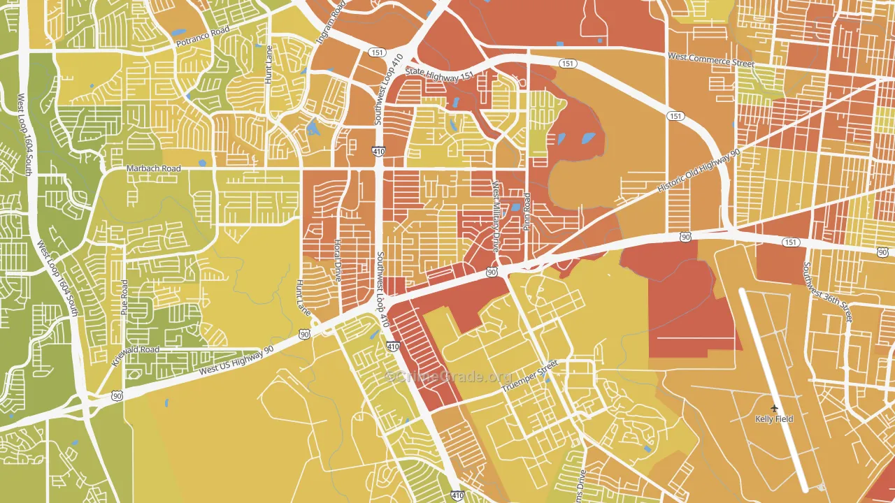 78227, TX Map of Vehicle Theft Rates