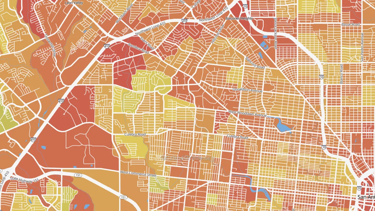 78228, TX Map of Vehicle Theft Rates