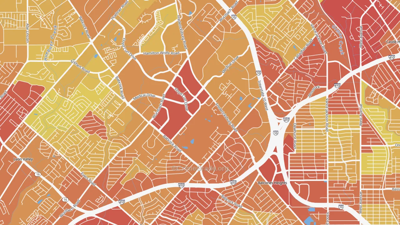 78229, TX Map of Vehicle Theft Rates