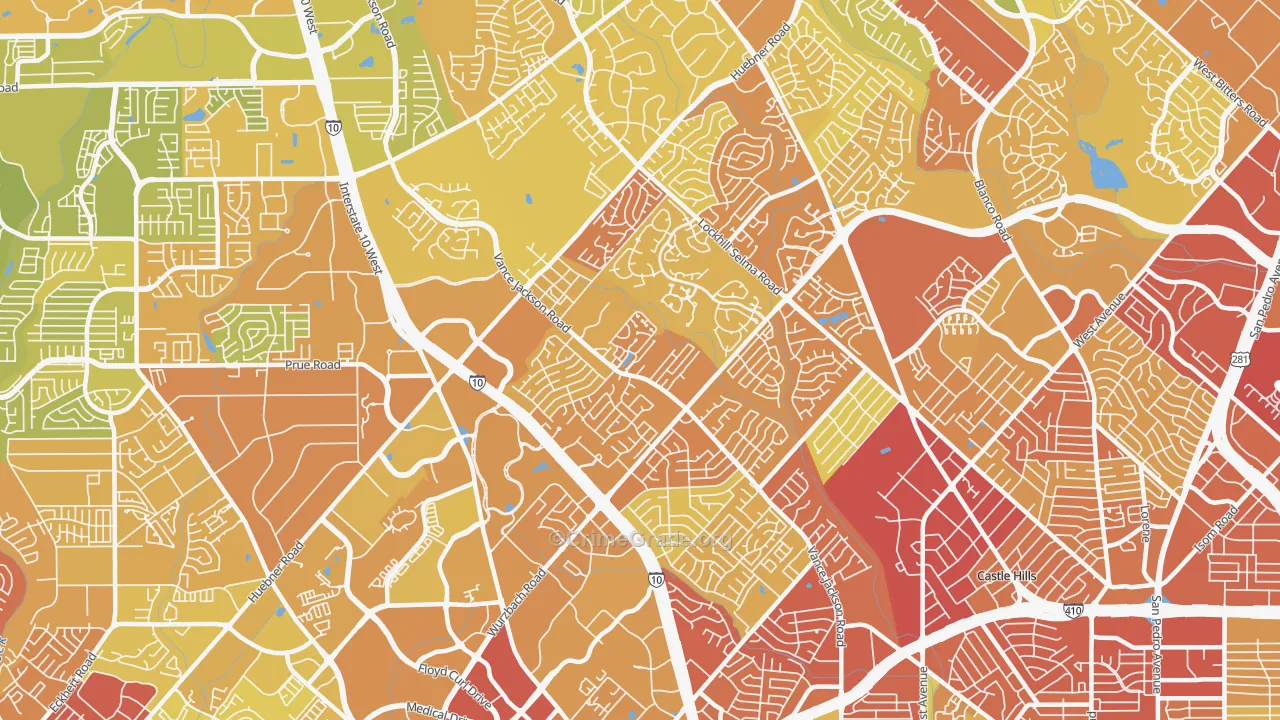 78230, TX Map of Vehicle Theft Rates