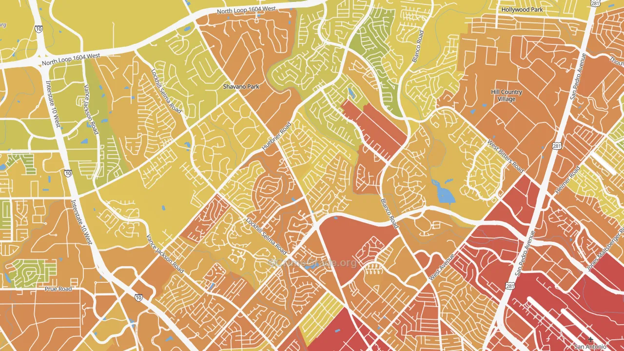 78231, TX Map of Vehicle Theft Rates