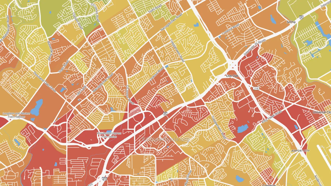 78233, TX Map of Vehicle Theft Rates