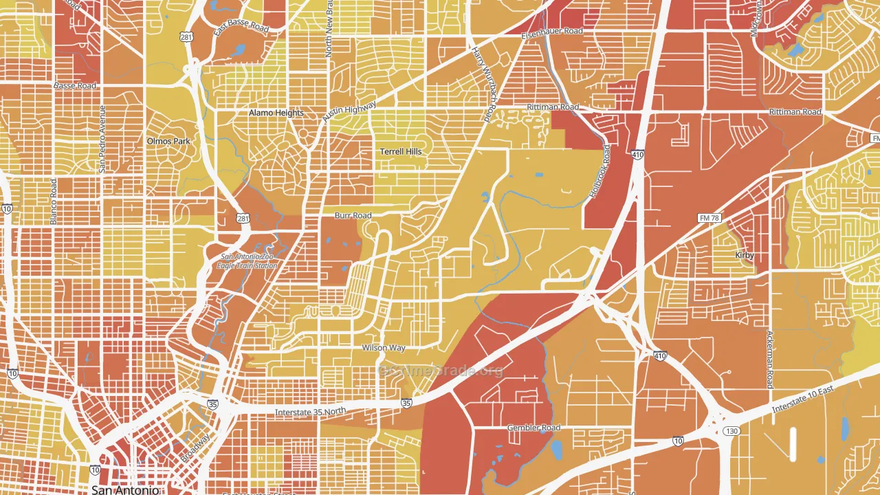 78234, TX Map of Vehicle Theft Rates