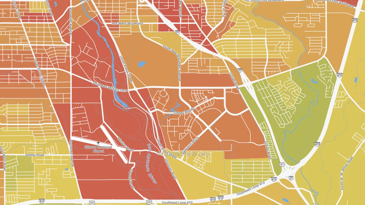 78235, TX Map of Vehicle Theft Rates