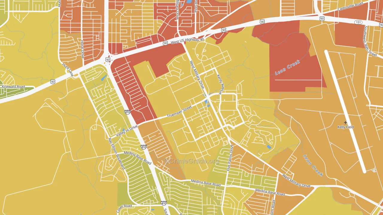 78236, TX Map of Vehicle Theft Rates