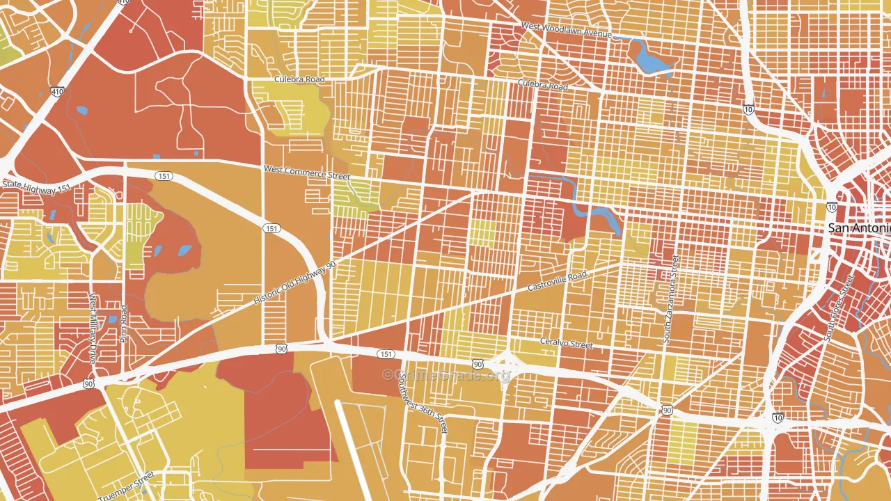 78237, TX Map of Vehicle Theft Rates