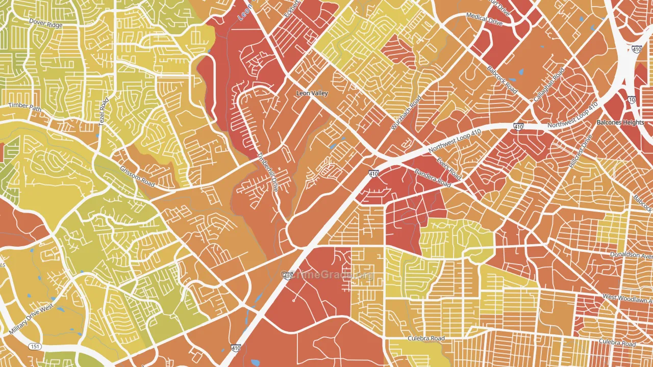 78238, TX Map of Vehicle Theft Rates