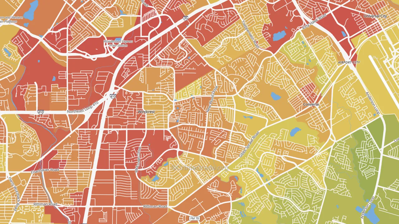 78239, TX Map of Vehicle Theft Rates