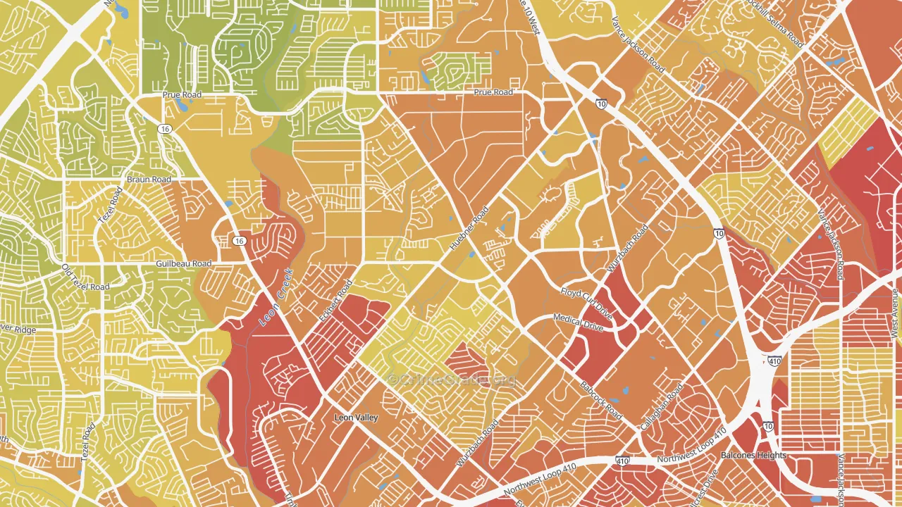 78240, TX Map of Vehicle Theft Rates