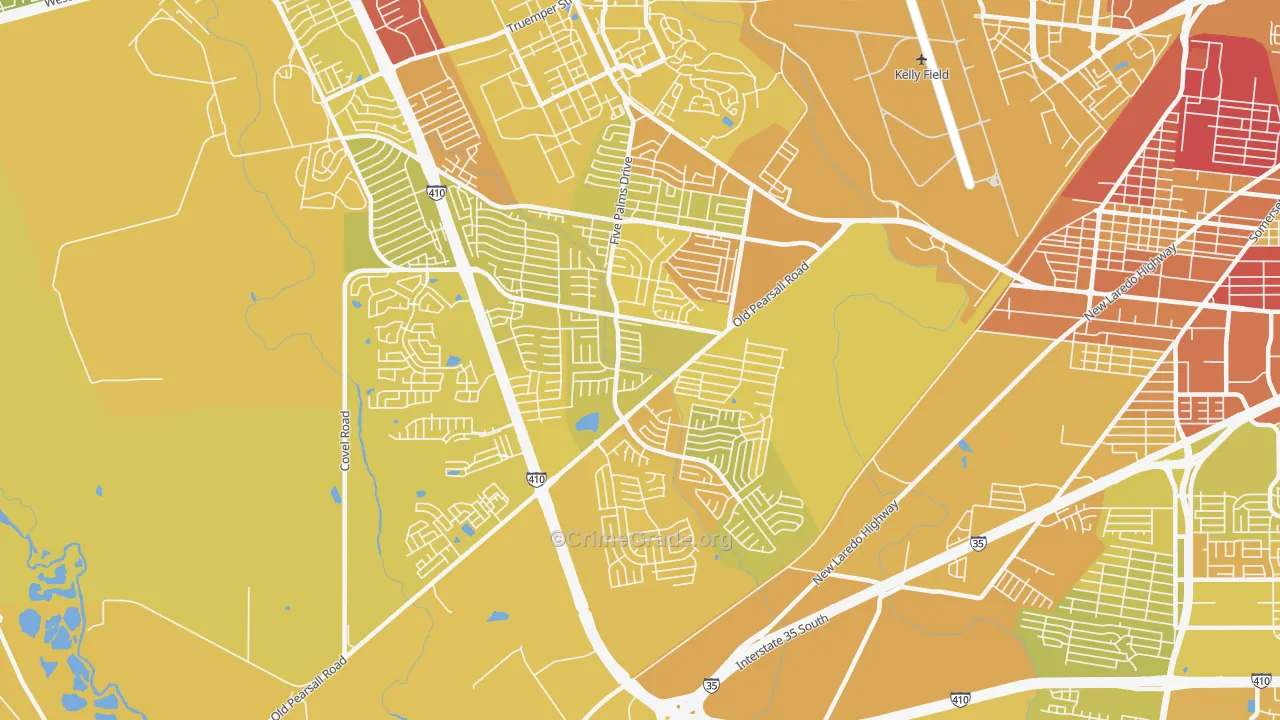 78242, TX Map of Vehicle Theft Rates