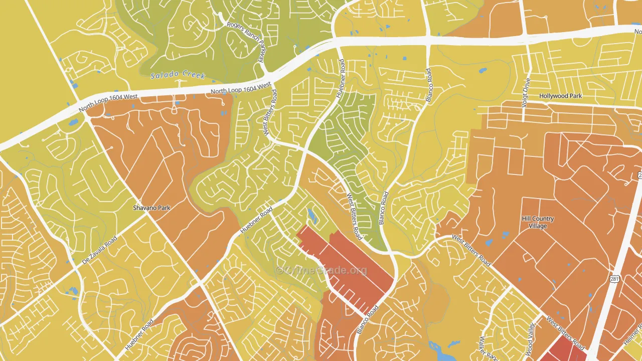 78248, TX Map of Vehicle Theft Rates