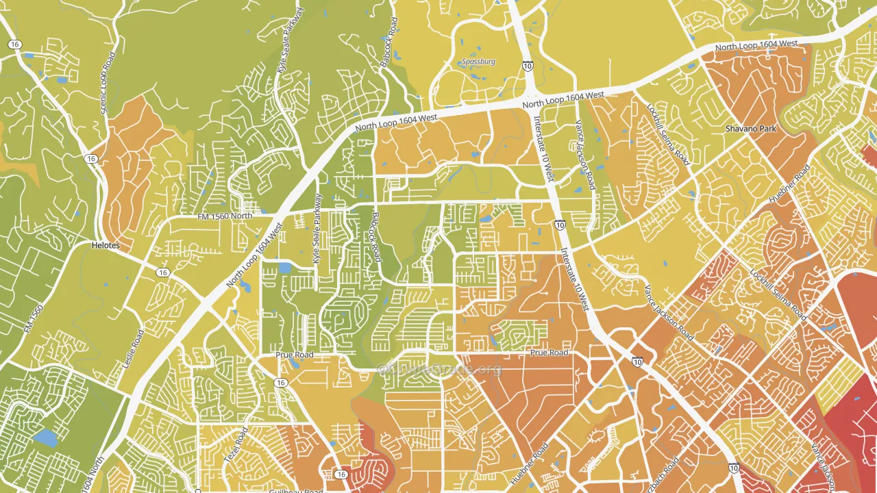 78249, TX Map of Vehicle Theft Rates
