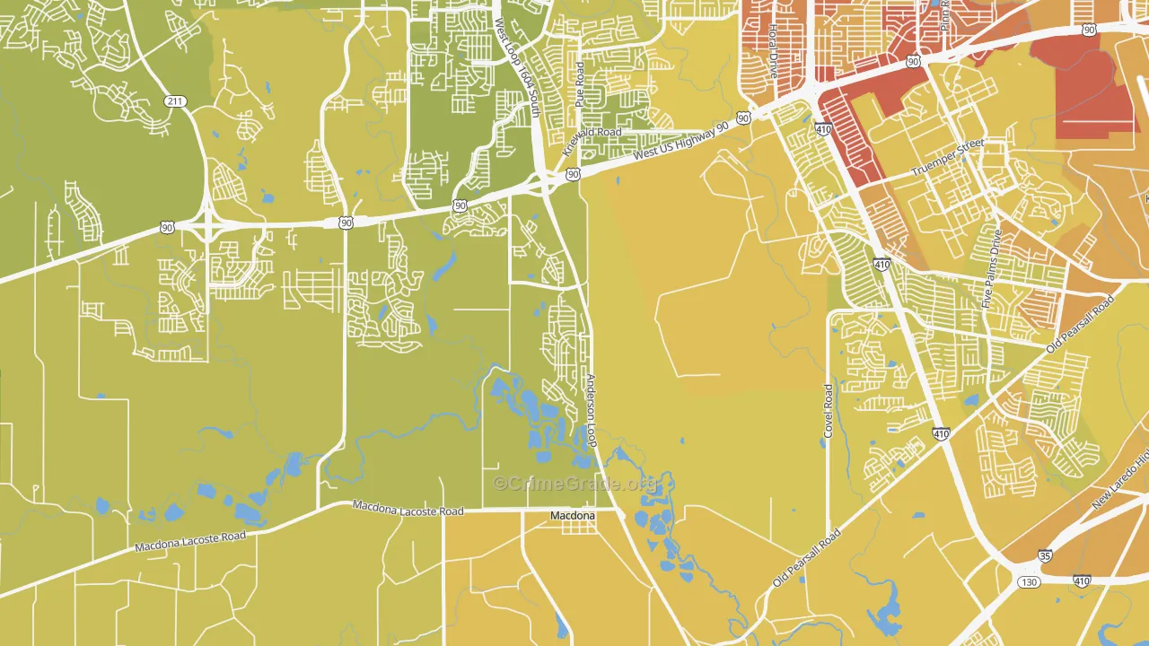 78252, TX Map of Vehicle Theft Rates