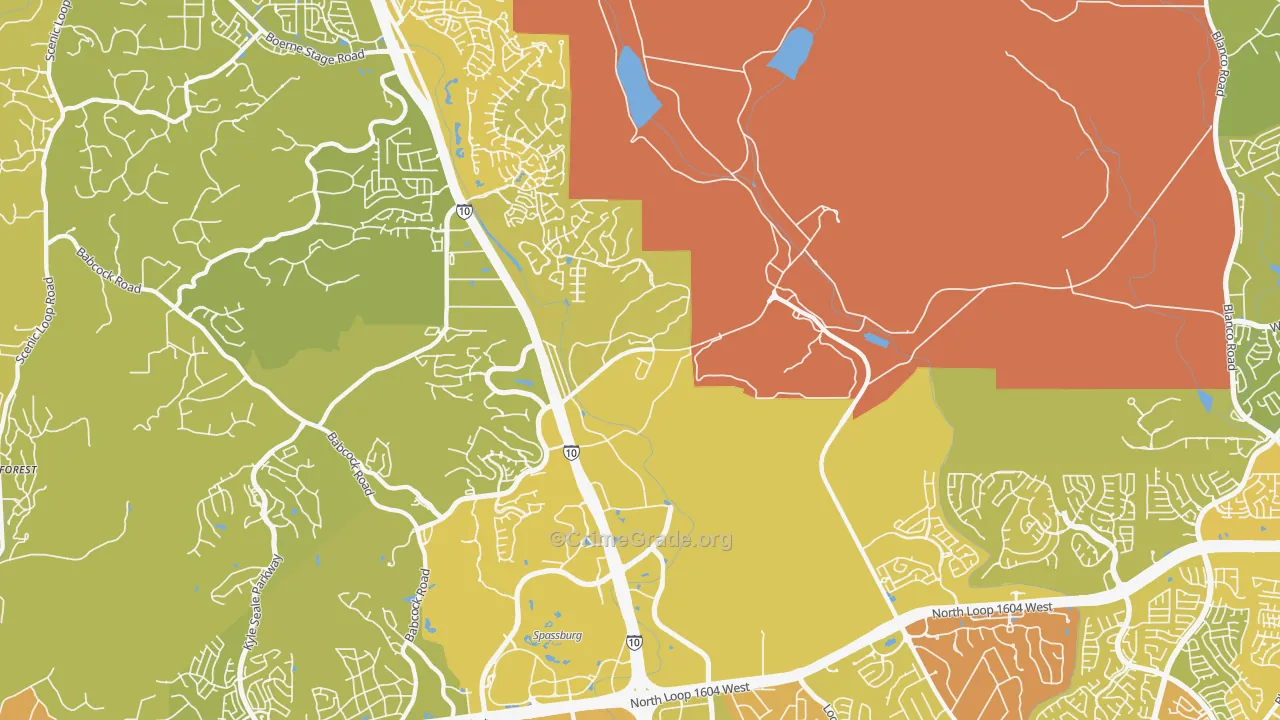 78257, TX Map of Vehicle Theft Rates
