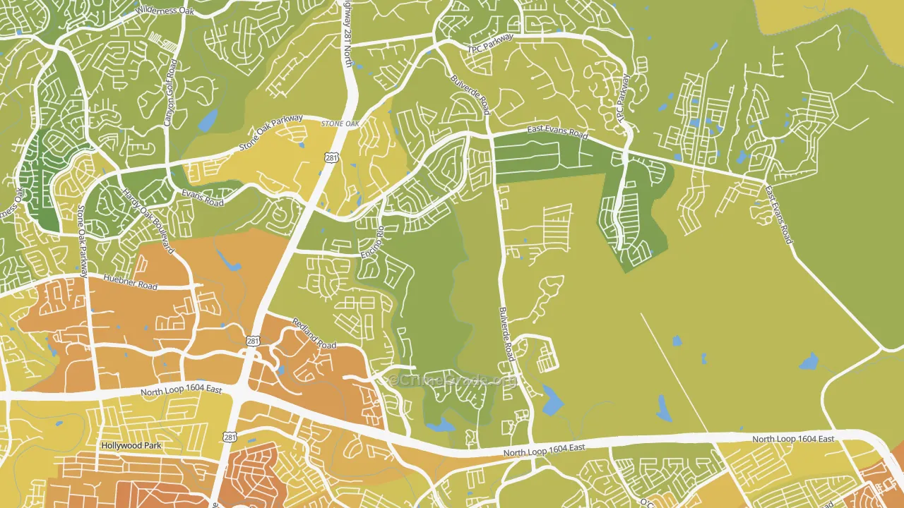 78259, TX Map of Vehicle Theft Rates