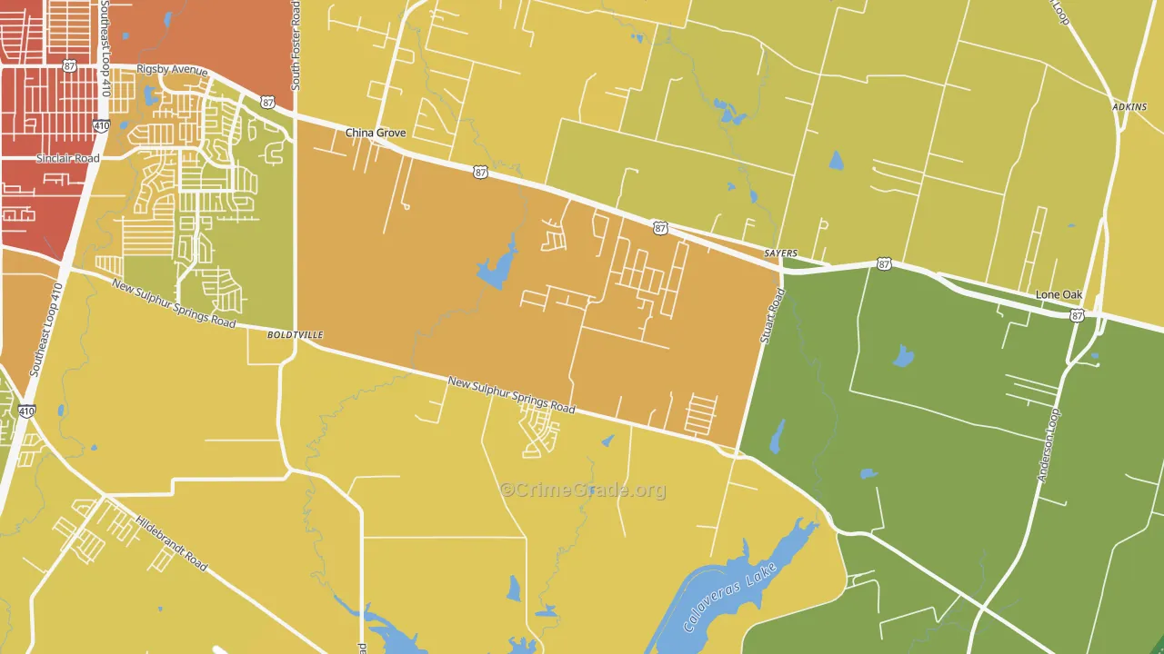 78263, TX Map of Vehicle Theft Rates