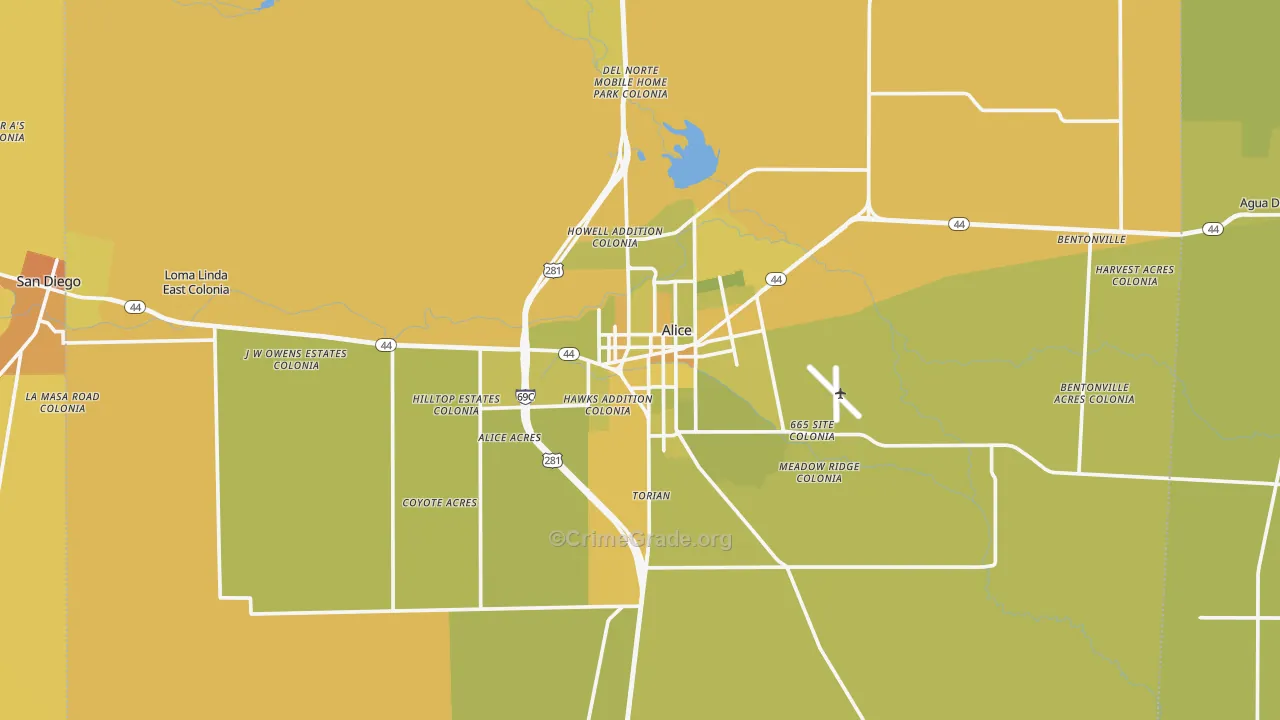 78332, TX Map of Vehicle Theft Rates