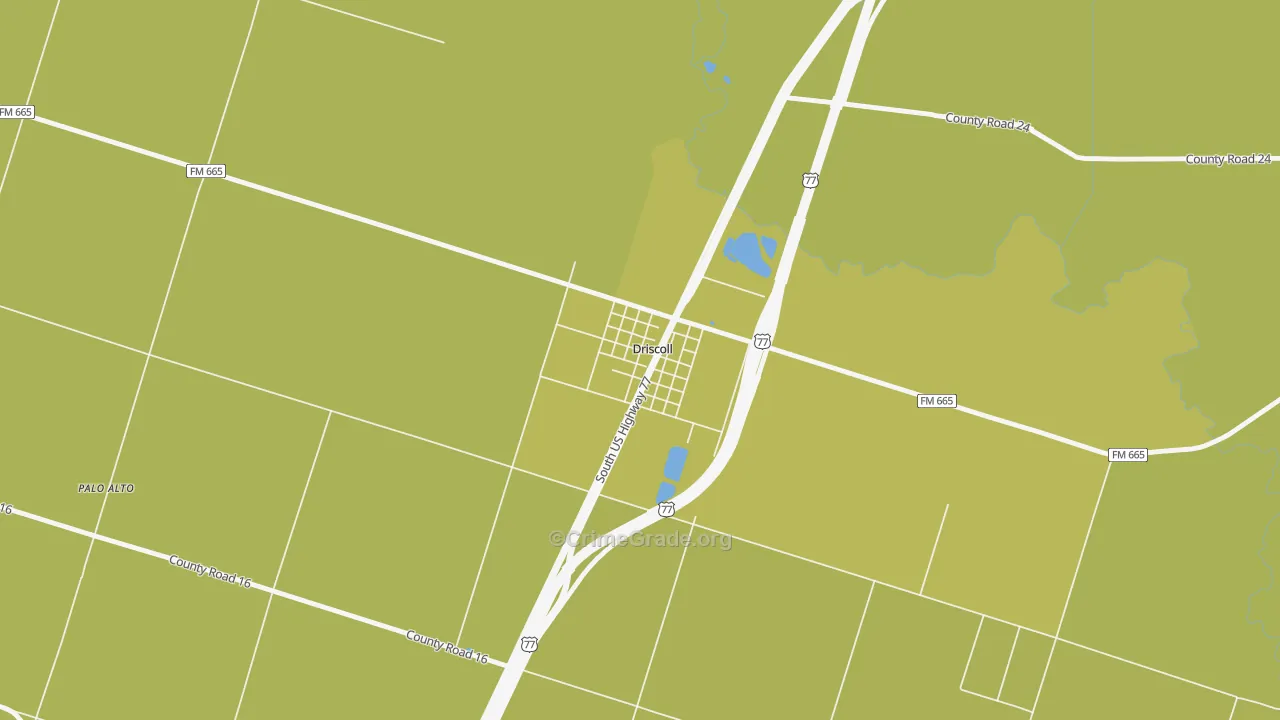 78351, TX Map of Vehicle Theft Rates