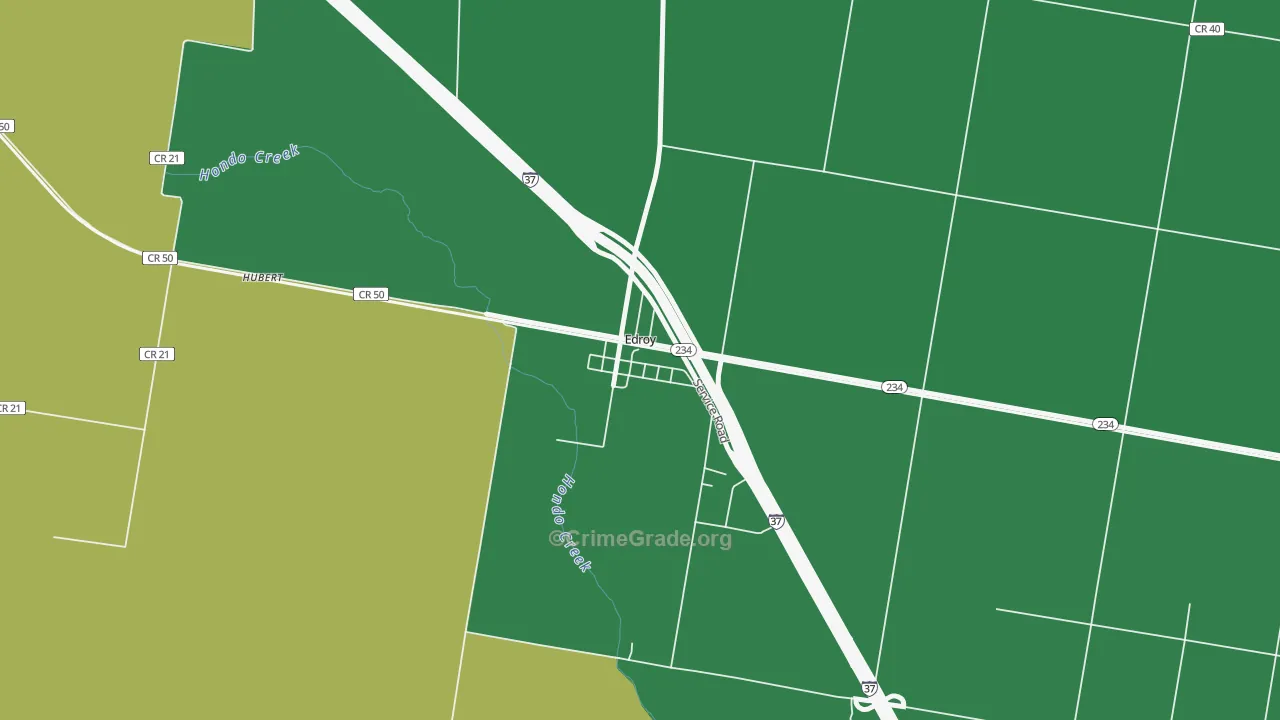 78352, TX Map of Vehicle Theft Rates