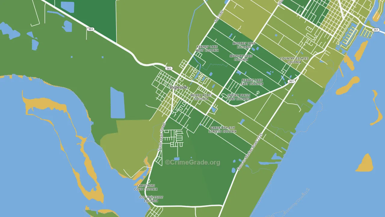 78362, TX Map of Vehicle Theft Rates