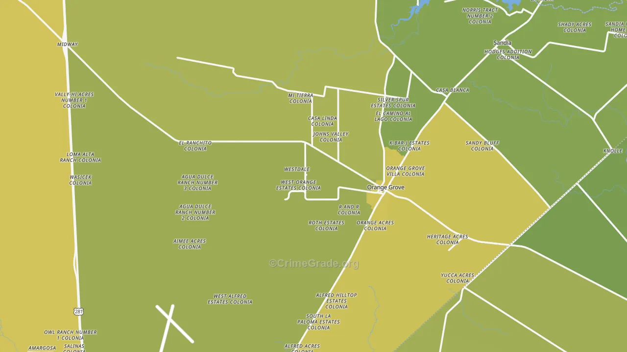 78372, TX Map of Vehicle Theft Rates
