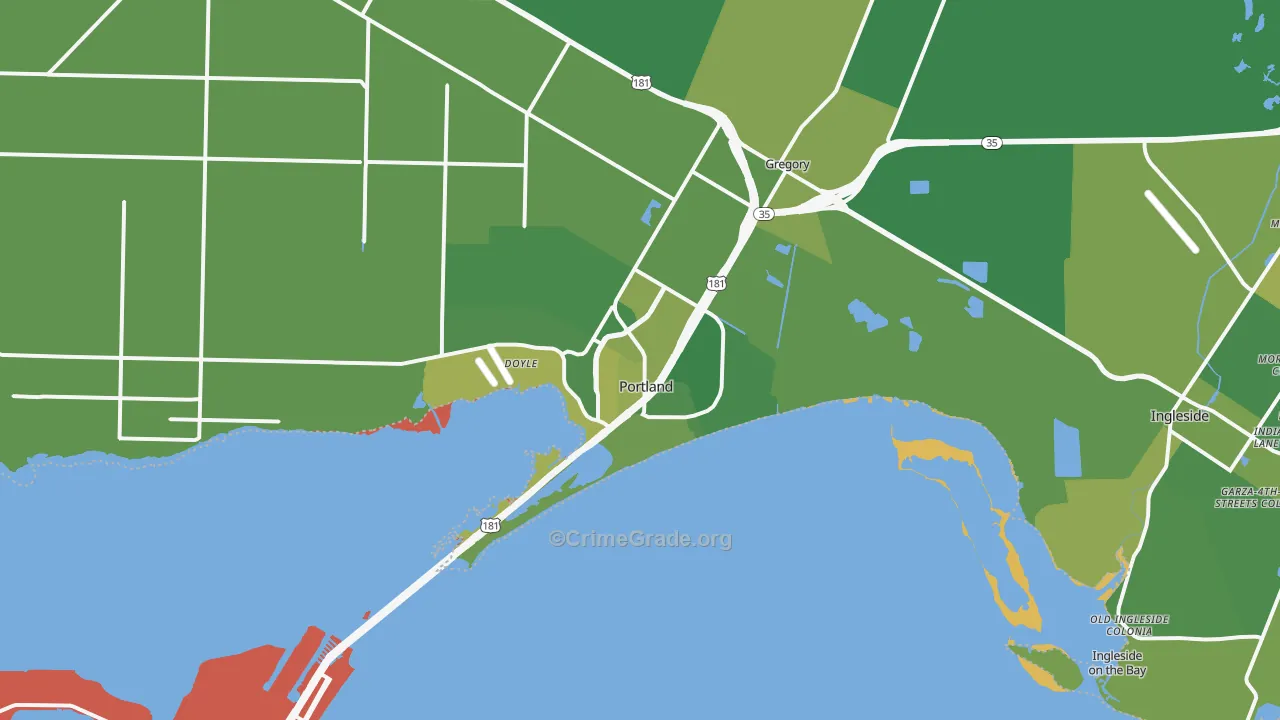 78374, TX Map of Vehicle Theft Rates