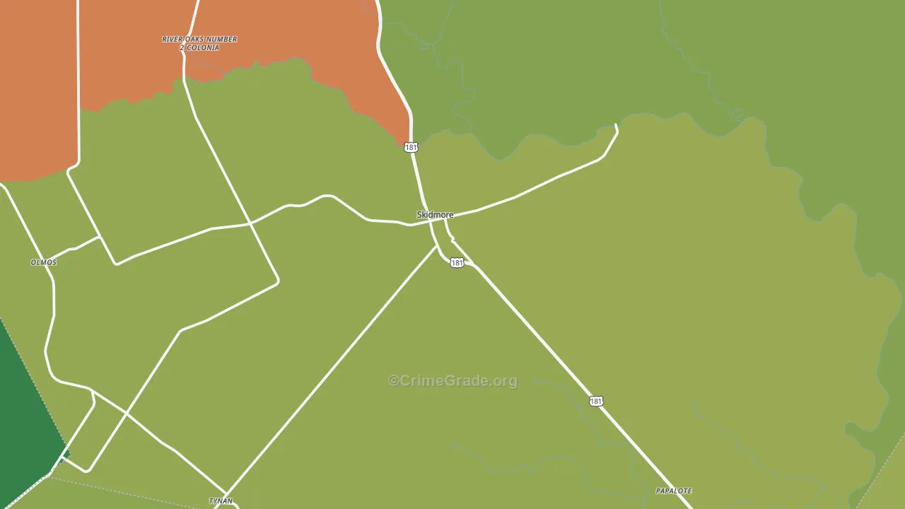 78389, TX Map of Vehicle Theft Rates