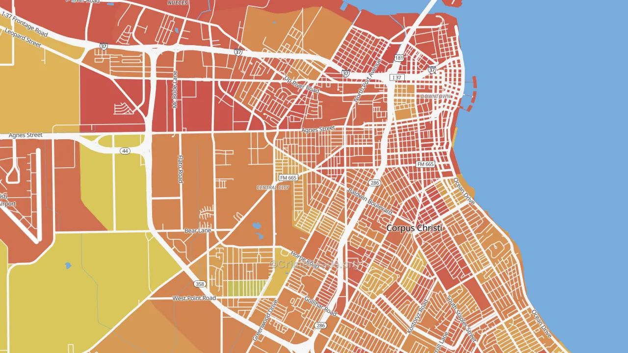 78405, TX Map of Vehicle Theft Rates