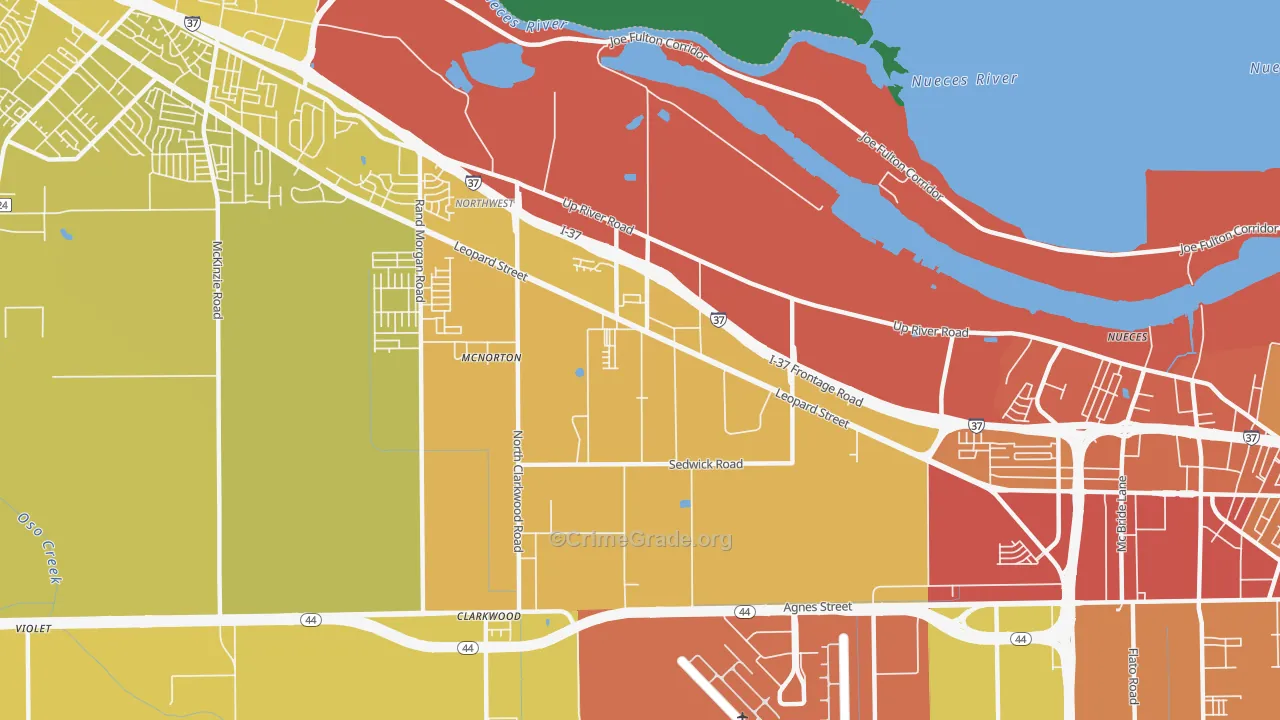 78409, TX Map of Vehicle Theft Rates