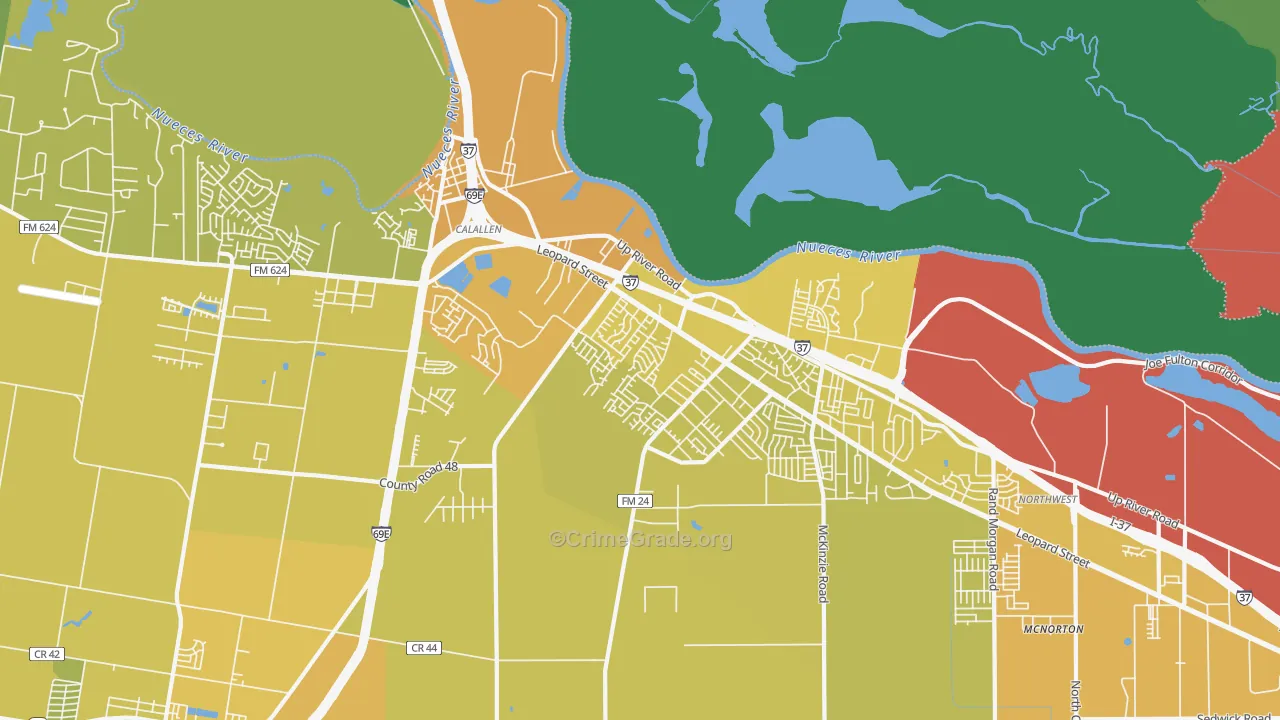 78410, TX Map of Vehicle Theft Rates