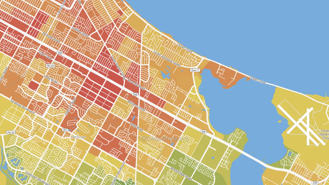 78412, TX Map of Vehicle Theft Rates