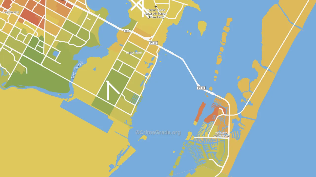 78418, TX Map of Vehicle Theft Rates