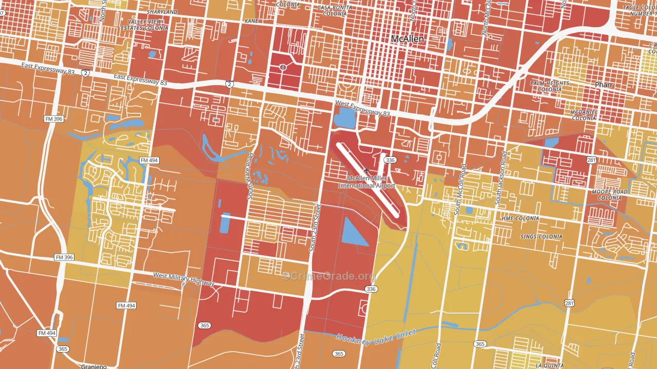 78503, TX Map of Vehicle Theft Rates