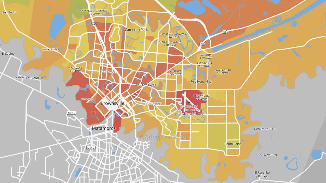 78521, TX Map of Vehicle Theft Rates