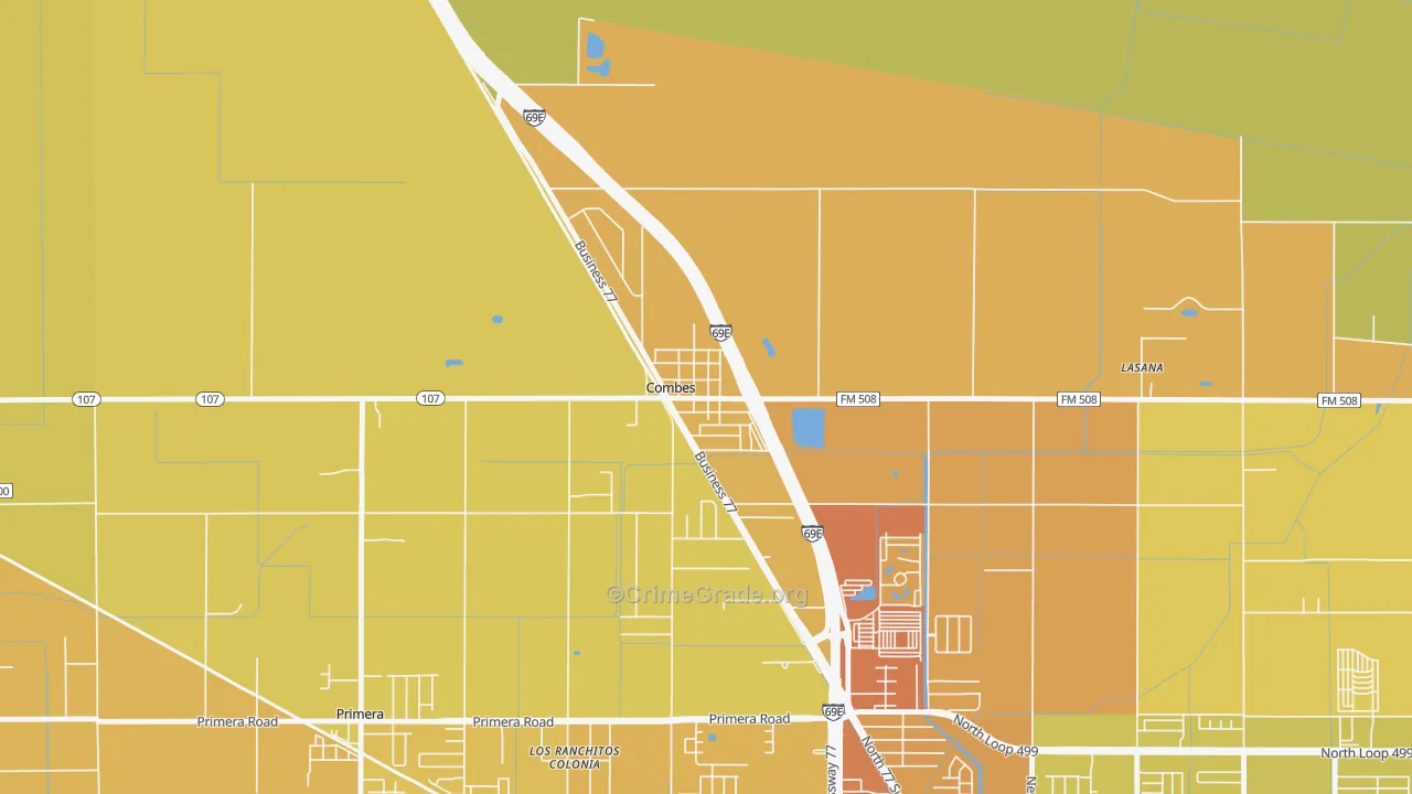 78535, TX Map of Vehicle Theft Rates