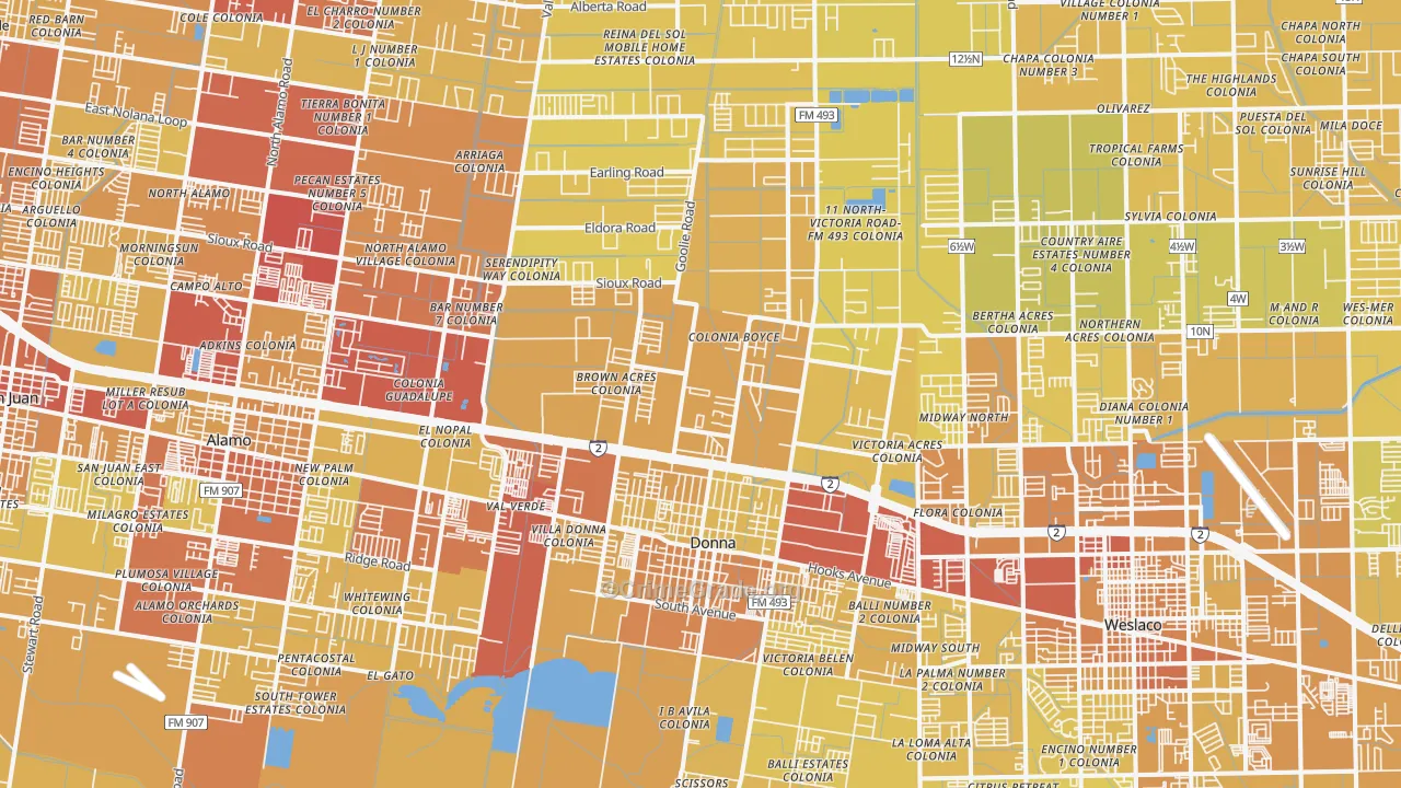 78537, TX Map of Vehicle Theft Rates