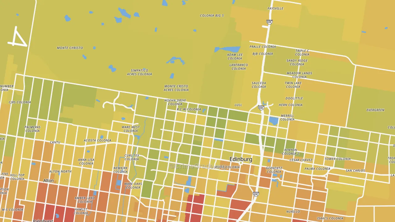 78541, TX Map of Vehicle Theft Rates