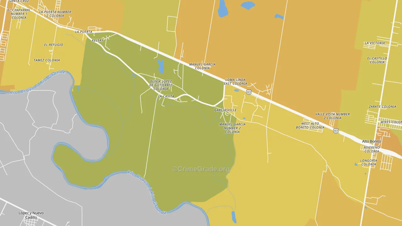 78547, TX Map of Vehicle Theft Rates