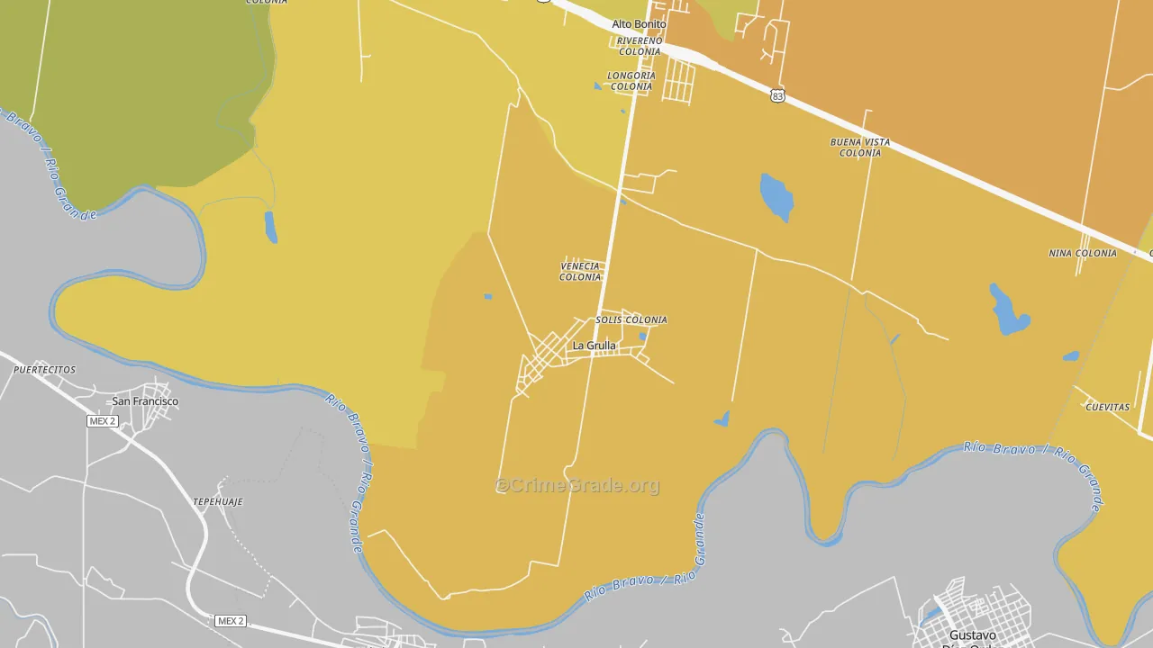 78548, TX Map of Vehicle Theft Rates