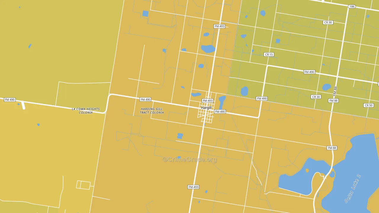 78549, TX Map of Vehicle Theft Rates