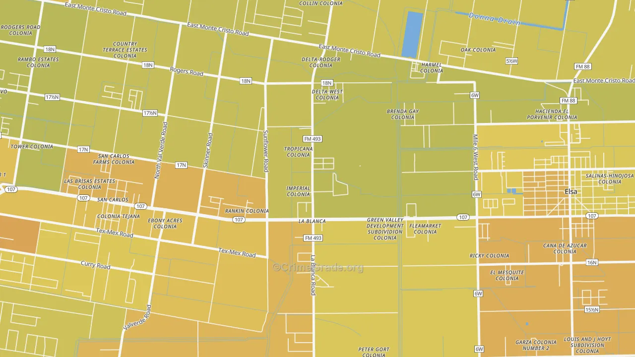 78558, TX Map of Vehicle Theft Rates