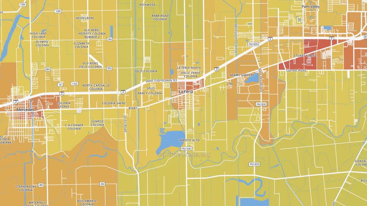 78559, TX Map of Vehicle Theft Rates