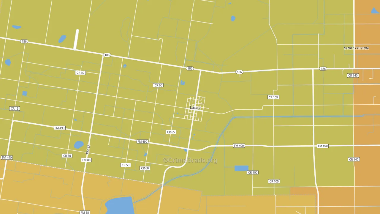78561, TX Map of Vehicle Theft Rates