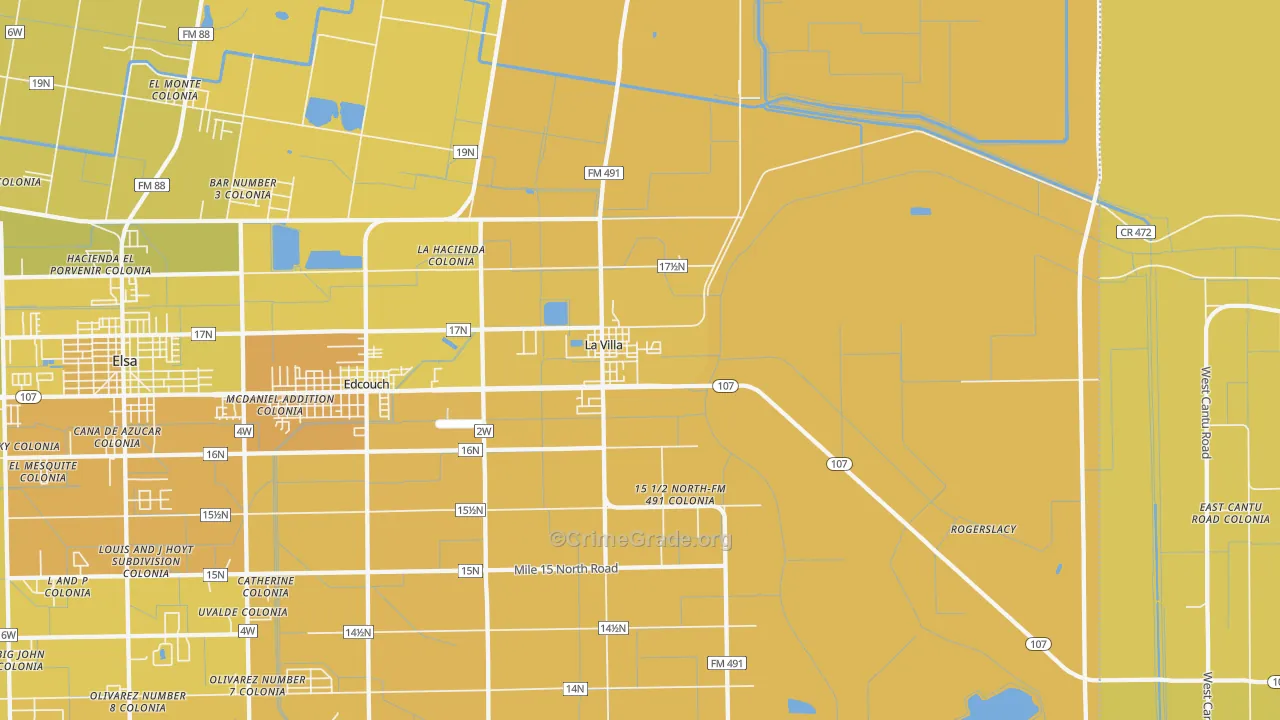 78562, TX Map of Vehicle Theft Rates