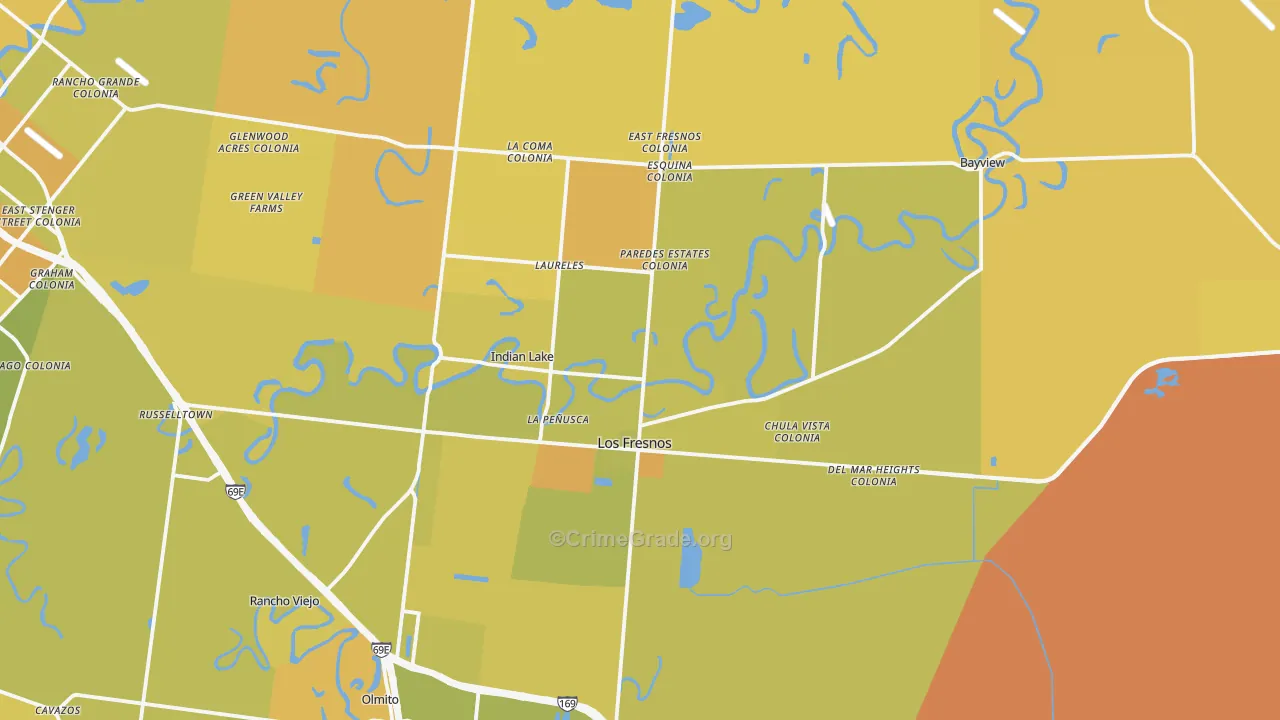 78566, TX Map of Vehicle Theft Rates