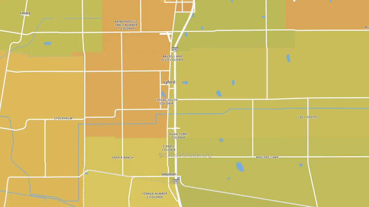78569, TX Map of Vehicle Theft Rates
