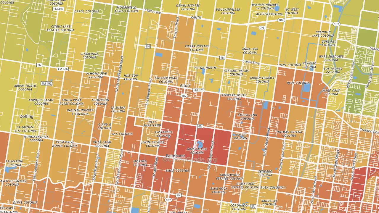 78573, TX Map of Vehicle Theft Rates